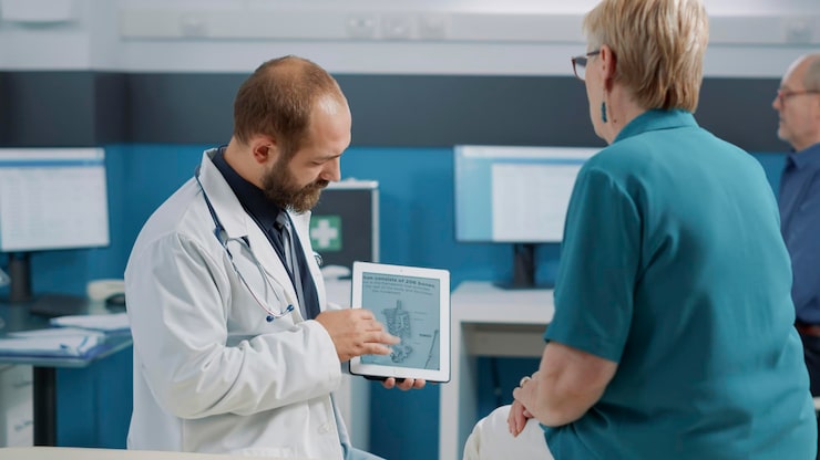 Doctor creating personalized transplant care plan for patient recovery